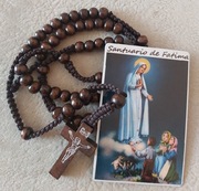 Różaniec z drewna dla babci z magnesem Matka Boska Fatimska FATIMA.