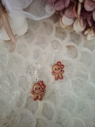 Kolczyki handmade srebro z żywicy akrylu piernik