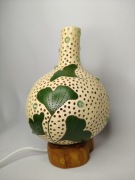 Lampa z tykwy – miłorząb japoński, unikat, rękodzieło, lampka nocna, eko