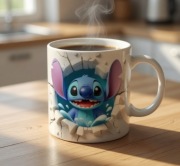 Smieszny prezent na dzien dziecka Stitch kubek z efektem 3d 