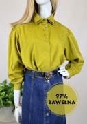 Vintage koszula bawełniana XL/XXL zielona oryginalna na co dzień casual