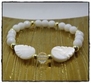 Bransoletka dziecięca elastyczna z kamieni naturalnych HANDMADE KOMUNIA