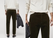 Mango Man spodnie sztruksowe | Slim Fit Cropped | Brązowe | Rozmiar 40/31