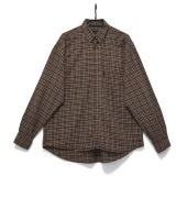 Męska Koszula w Kratkę Bawełniana Brązowa Sand |R. L