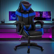 Fotel gamingowy z podnóżkiem obrotowy ergonomiczny biuro