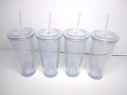 ZESTAW 4 KUBKÓW TERMICZNYCH 700ML- IDEALNE NA ZIMNE NAPOJE, SHAKE NOWE!!