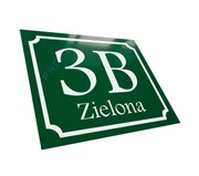 METALOWA modna tabliczka adresowa numer domu budynku wzór J zielona na dom