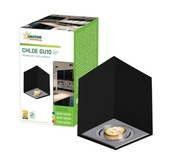 SPECTRUM CHLOE GU10 Oprawa natynkowa regulowana kwadratowa Czarna