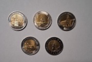 monety okolicznościowe o nominale 5 zł, 5 sztuk, z serii ,, Odkryj Polskę".