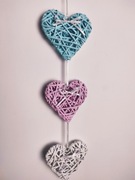 Serca z wikliny papierowej zestaw 16cm