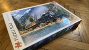 Puzzle Trefl 500 elementów – pociąg i most kolejowy, panorama górska
