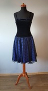 Sukienka niebiesko-czarna Laura Ashley vintage