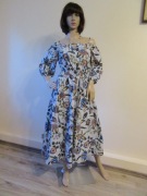 DEFACTO letnia długa sukienka folkowy nadruk bawełna jak nowa_ S