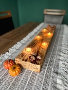 Ręcznie robiony drewniany świecznik na tealighty 