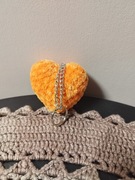 Breloczek serce na szydełku rękodzieło 