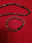 Biżuteria drewniana handmade. Naszyjnik, zawieszka wisiorek i bransoletka