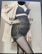 NOWE Rajstopy ciążowe H&M rozmiar XL 1 para czarne półbłyszczące 20 DEN