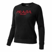 SWETER SWETEREK CZARNY PRADA NOWY DAMSKI LOGOWANY LOGO