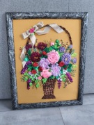 Obraz ręcznie haftowany z wstążki 