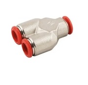 Trójnik wtykowy Y ( 3 sztuki) z mosiądzu niklowanego do węża fi 3x 8mm