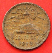 20 Centavos  1970 r  -  Meksyk  Piramida Teotihuacan 