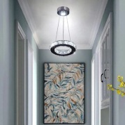 Sailun Mała Lampa Wisząca Kryształowa Led Ring Koło 40cm 6000k