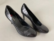 HÖGL czółenka szpilki, czarne skórzane, dress-code, biuro