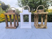 Lampiony drewniane dekoracja do domu, ogrodu i nie tylko