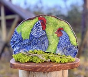 Decoupage na hubie - „kury”