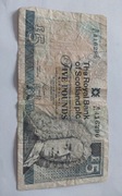 5 funtów banknot five pounds the Royal bank of scotland