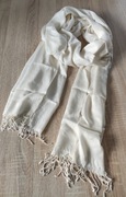Szal szalik damski nowy kremowy duży 200x65