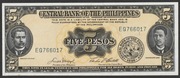 Filipiny 5 pesos 1949 - del Pilar i Jaena - stan bankowy UNC -