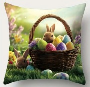 POSZEWKA WIELKANOCNA KRÓLIK KOSZYCZEK JAJKA PISANKI 45X45 