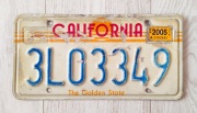 Tablica rejestracyjna USA CALIFORNIA The Golden State 2005