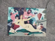 Obraz duży vintage Czechy, łata 1970-80: Starożytne Bachanalia