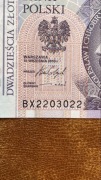 20 zł złotych RADAR UNC banknot BX 2203022