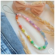 Zawieszka do telefonu z cukierkami kolorowa słodka, brelok breloczek, smycz