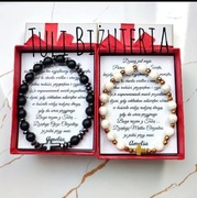 Podziękowania dla Chrzestnych Komunia Święta Różaniec Prezent Box Rodziców