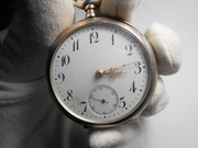 Duży Zegarek Kieszonkowy, Precyzyjny ! Koperta ze Srebra - Ag. Sprawny !