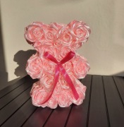 Miś z róż, box Miś, Różowy miś, Pomysł na prezent, na Chrzest, Walentynki 