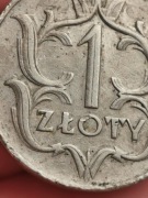 Moneta 1 zł 1929, bez znaku mennicy bardzo rzadka RRR