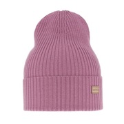 Czapka damska 100 proc welna merino wrzosowa 