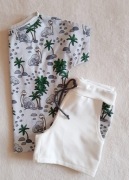 Komplet dinozaury z drewnianymi guziczkami