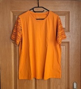 Bawełniana koszulka krótki haftowany rękaw Esmara L 44/46