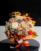 Wieczny bukiet urodzinowy świeczki flowerbox candlebox prezent dla kobiety