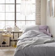 IKEA KOMPLET POŚCIELI bawełna szara 200x200 jak nowa poszewki