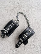 Skórzane kajdanki skóra naturalna regulacja łańcuch 