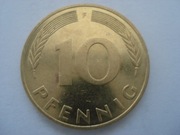 Niemcy RFN 10 fenigów 1991 F