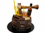 Wydruk na papierze jadalnym waflowym whiskey na tort