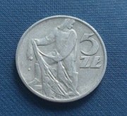 Moneta 5zł 1960 r. Rybak Stan!